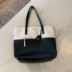 Nine West Black & White Color Block Tote
